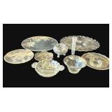 Lot of vintage silver painted glass items