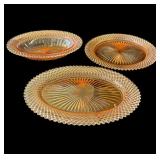 Lot of 3 vintage pink depression glass dishes