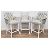 3 Contemporary faux leather & tufted counter