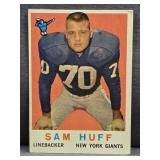 1959 Topps #51 Sam Huff Rookie RC Football Card.