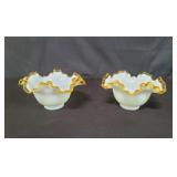 Pair of vintage art glass bowls