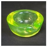 Vintage Vaseline glass ashtray