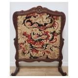 Antique tapestry fire screen