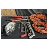 Lot of extension cords with tools