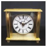 Bulova brass quartz desk clock
