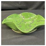 Signed glazed ceramic tray