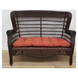 Wicker patio bench