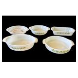 Lot of 5 vintage Fire King glass dishes