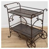 Wrought iron serving cart