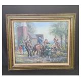 Vintage oil painting on artist