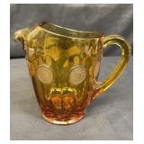 Vintage Fostoria amber coin glass pitcher