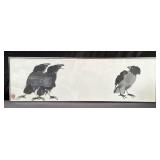 Framed signed Poon Tai To ink on silk painting