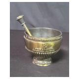 Vintage brass mortar and pestle