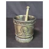 Vintage brass mortar and pestle