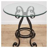 Glass top metal side table