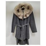 Vintage knit wool skirt and coat set, coat has