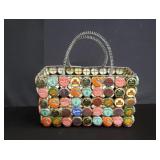 Hand crafted wire bottle cap basket