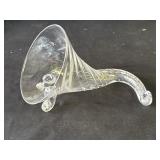 Clear glass cornucopia