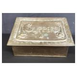 Antique tin slippers box