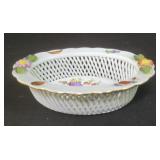 Herend ( Hungary ) open weave floral basket