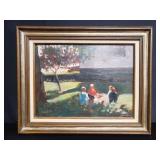 Signed oil painting on board by Bernard Lennon