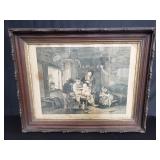 Framed antique print