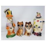 Group of vintage ceramic and composite figurines