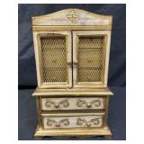 Vintage wood Florentine music cabinet