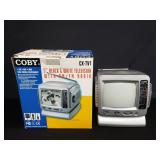 Coby 5" black and white television w/ am/fm radio