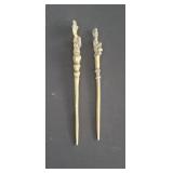 Pair of Vintage brass figural icepicks