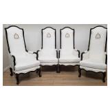 4 Contemporary high back upholstered arm chairs