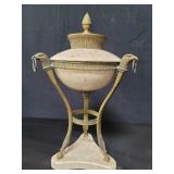 Vintage brass and marble urn