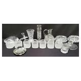 Group of crystal and frosted glass pieces