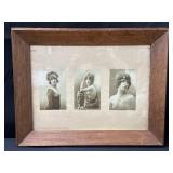 Framed vintage postcards nude portraits of the