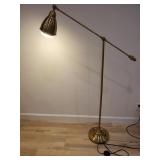 Barometer gold reading floor lamp includes bulb