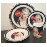 Vintage Coca-Cola 4pc plate/bowl/mug set