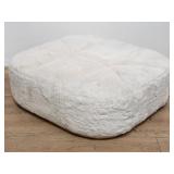 Large modern faux fur ottoman