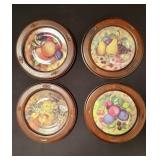 Set of 4 Limoges porcelain framed plates