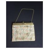 Vintage fabric and brass handbag