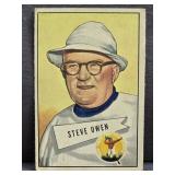 1952 Bowman Small #4 Steve Owen Football Card.
