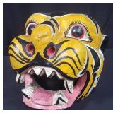 Indonesian carved wood hand painted mask