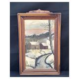 Signed framed oil on canvas natï¿½ve art by