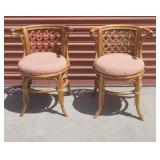 Pair of vintage bamboo side chairs
