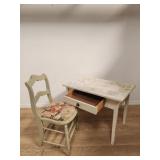 Handpainted  kids desk  and chair  desk33 "x 22"
