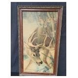Deer hunting embossed cardboard print