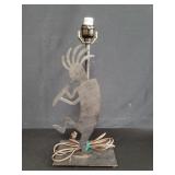 Vintage metal Kokopelli table lamp