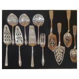 Group of vintage silverplated serving items.
