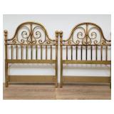 Drexel-style gilt wood twin bed