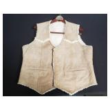 Leather and sherpa vest