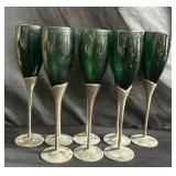 Lot of eight International tulip green champagne